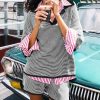Womens Sweater Set 2 Piece Outfits Oversized 3/4 Sleeve V Neck Knit Tops High Waisted Shorts Lounge Sets