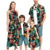 Family Hawaiian Matching Outfits Mommy and Me Outfits Caribbean Vacation Summer Tropical Halter Sundresses and Shirts