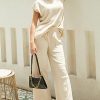 Women's 2 Piece Outfits Sweater Set Knit Pullover Tops High Waisted Pants Sweatsuits Lounge Set