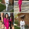 Women's Fashion Fall 2 Piece Pant Suit Dressy Long Sleeve Blazer and Slim Fit Pants Set Business Outfits