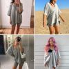 2 Piece Outfits for Women Reversible Oversized T Shirt Biker Shorts Sets Workout Tracksuit