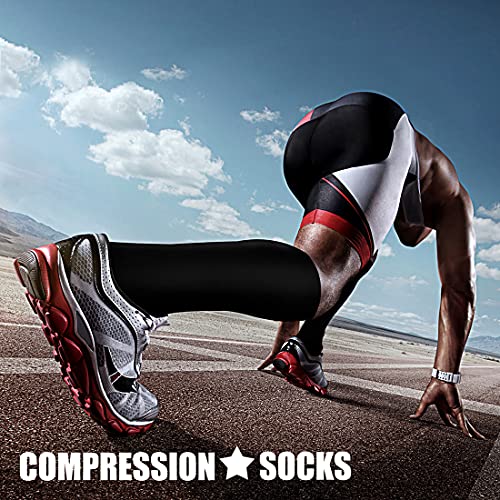 Compression Socks for Women and Men Circulation 4 Pairs 15-20 mmHg Best Support for Athletic Running Cycling
