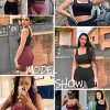 Workout Outfits Sets for Women 4 piece Seamless Backless Tank Sport Bra High Waist Short Yoga Gym Matching Active Set