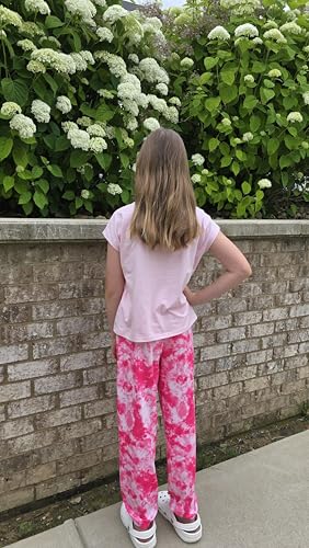 Girls Clothes 2 Piece Summer Outfits Drop Shoulder Top Pullover Sweatpants Jogger Set Sweatsuits Tracksuits 6-14Y