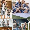 Family Hawaiian Matching Outfits Mommy and Me Outfits Caribbean Vacation Summer Tropical Halter Sundresses and Shirts