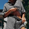 Womens Sweater Set 2 Piece Outfits Oversized 3/4 Sleeve V Neck Knit Tops High Waisted Shorts Lounge Sets