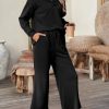 2 Piece Sets for Women Collared V Neck Long Sleeve Polo Shirts Tops Lounge Set Tracksuits Sweatsuits