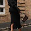 Women's Fall 2 Piece Outfits Knit Long Sleeve Cropped Cardigan Pullover Sweater Maxi Dress Sets Winter Clothing