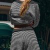Womens Sweater Set 2 Piece Outfits Oversized 3/4 Sleeve V Neck Knit Tops High Waisted Shorts Lounge Sets
