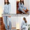 Lounge Sets for Women 2 Piece Jogger Pajama Long Sleeve Pants Loungewear Sweatsuits Casual Matching Outfits