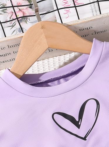 Girls' Summer 3 Pieces Outfits Graphic Crop Top and Camisole with Sweatpants Set