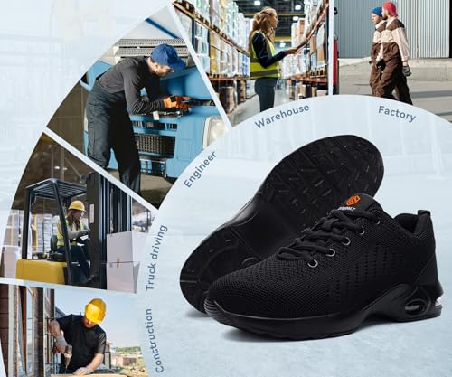 Steel Toe Shoes for Men Women Comfortable Non Slip Work Shoes Lightweight Unisex Safety Shoes Classic Style Sneakers Punta de
