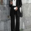 Women Suits 2 Piece Set Business Casual Dressy Oversized Blazer Jacket and Wide Leg Dress Pantsuits Formal Outfits