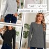 3 Pack Women's Long Sleeve Sweaters, Lightweight Crew Neck Shirts Regular Fit Tunic Tops Casual Solid Color Pullover