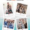 Family Hawaiian Matching Outfits Mommy and Me Outfits Caribbean Vacation Summer Tropical Halter Sundresses and Shirts