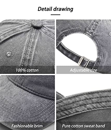 3 Pack Vintage Washed Cotton Adjustable Baseball Caps for Men Women Unstructured Low Profile Dad Hat