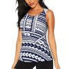 Blue Polynesian Maori Tribal Pattern Print Women's Workout Tank Top Quick-Drying Activewear Summer Fitness Outdoor