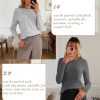 3 Pack Women's Long Sleeve Sweaters, Lightweight Crew Neck Shirts Regular Fit Tunic Tops Casual Solid Color Pullover