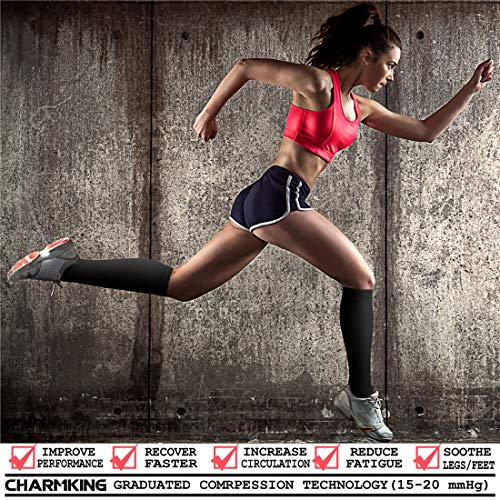 Compression Socks for Women and Men Circulation 4 Pairs 15-20 mmHg Best Support for Athletic Running Cycling