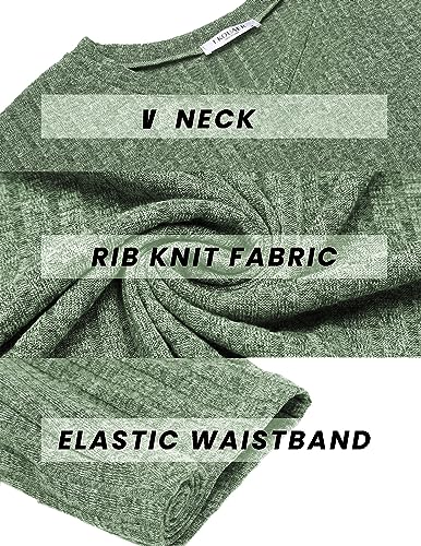 Biker Short Sets Women 2 Piece Outfits Ribbed Pajama Short Sleeve Workout Set